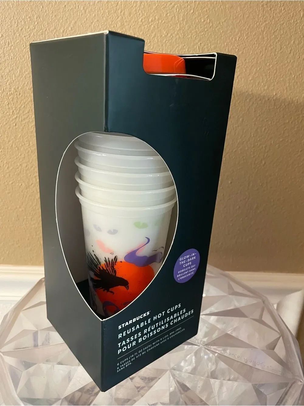 Starbucks 2022 Halloween 16 Ounce Glow In The Dark Cup Set